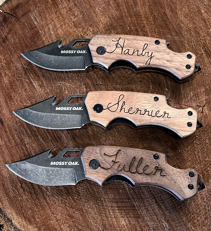 Personalized Wood Engraved Knife l Wedding gift l Fathers Day l Nine different font choices