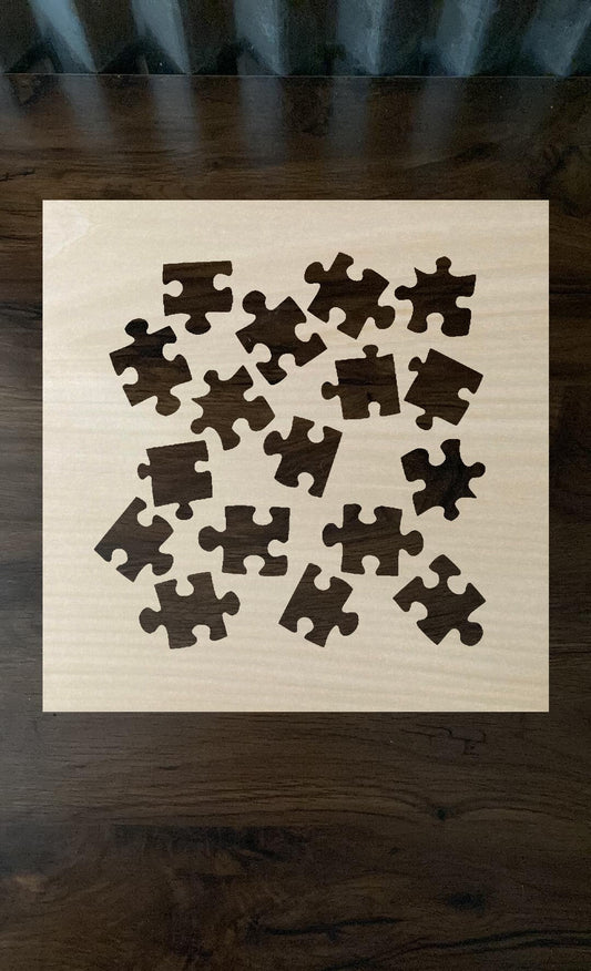 Puzzle Pieces Stencil Template Bleach shirt stencil