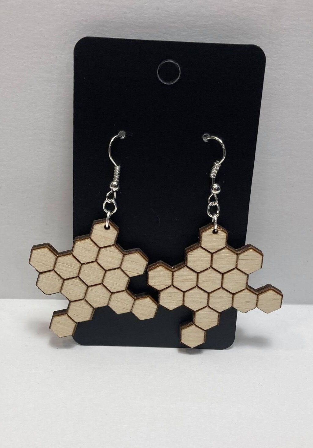 Honeycomb Earrings | Ships Fast | Wood jewelry | Dangle earrings