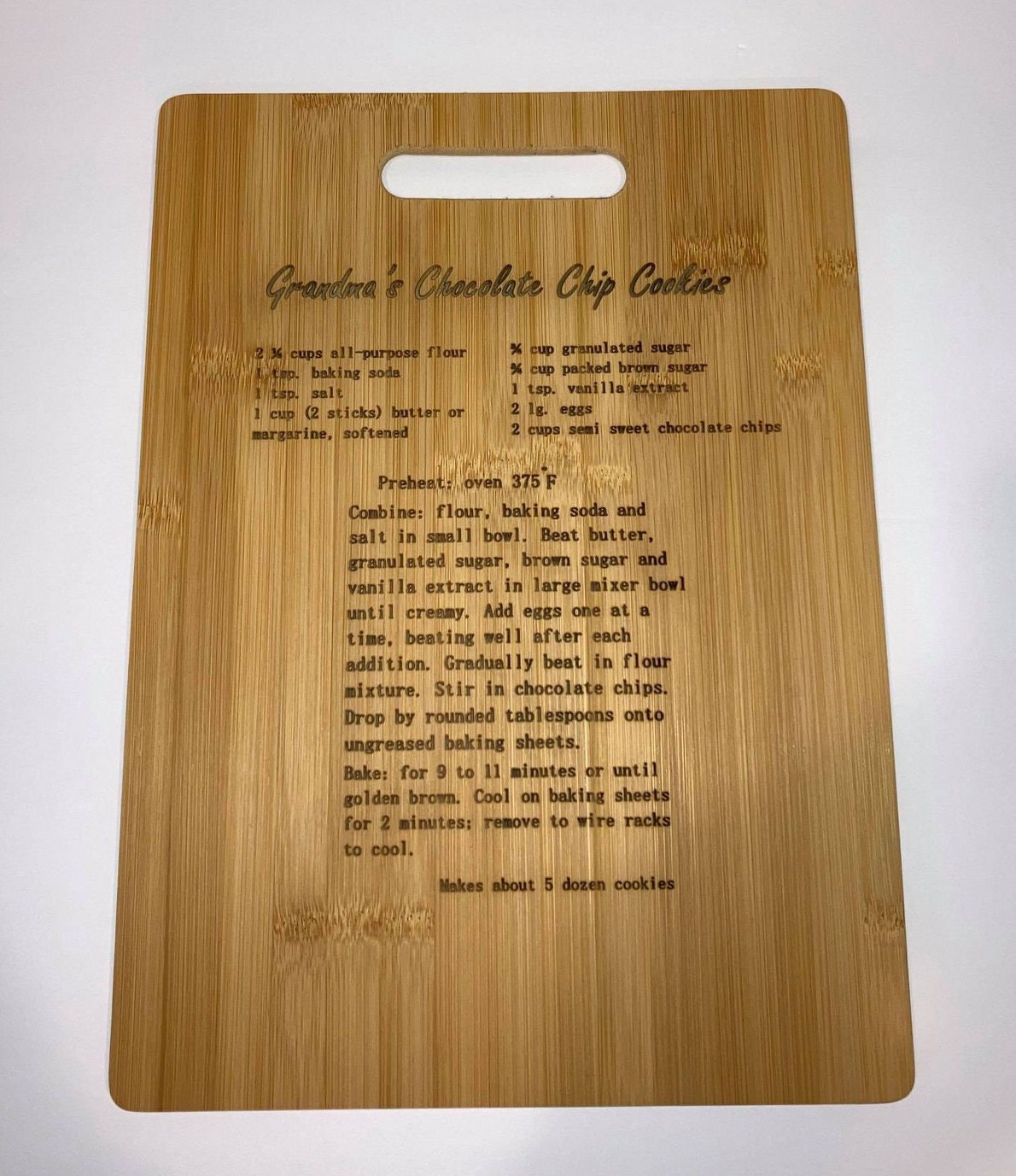 Custom Made Cutting board l Handwritten Recipe l Cutting Board l Bamboo l Ships Fast