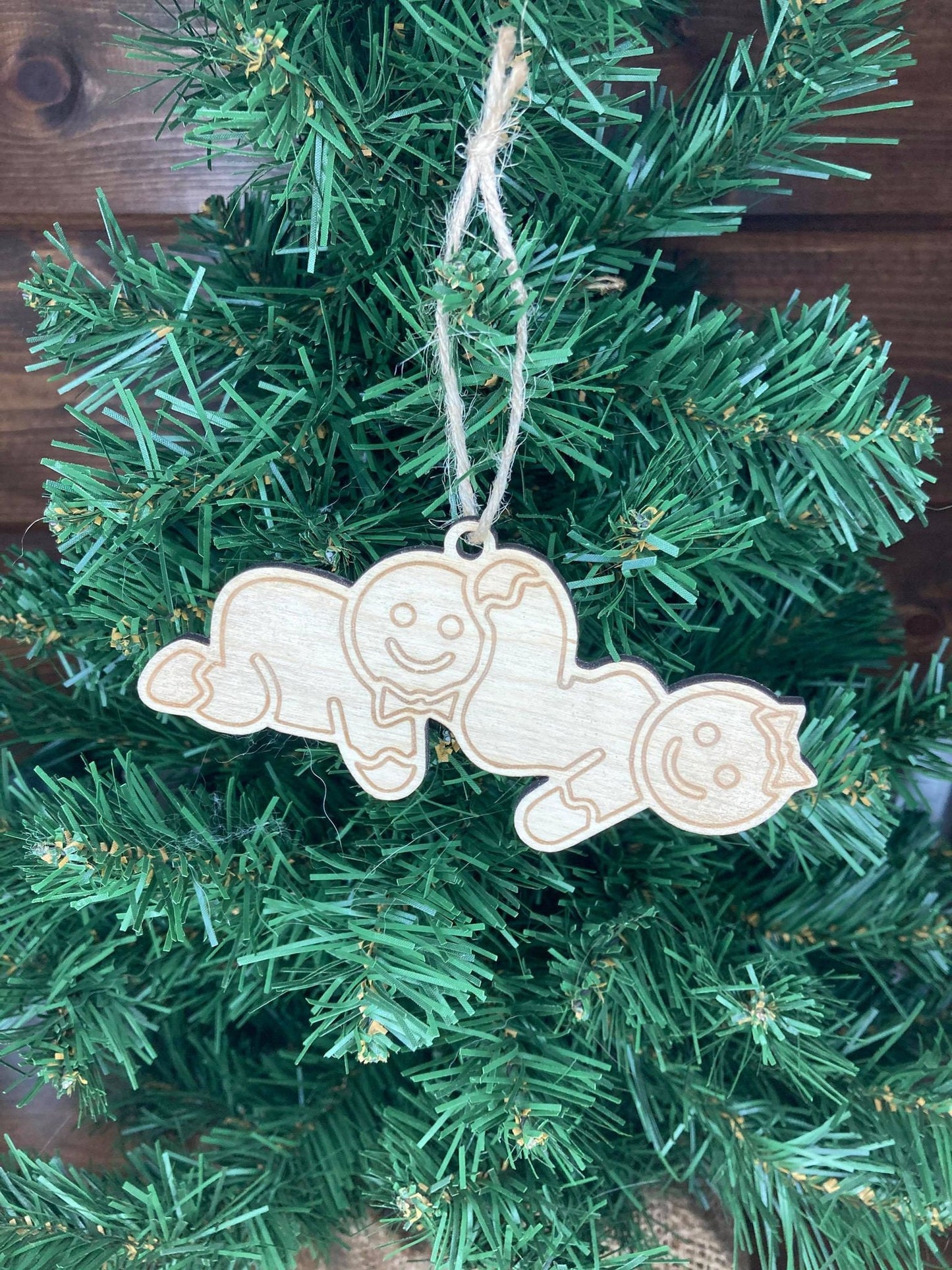 Ginger Bread Couple Eating Out Christmas Ornament | Personalized Gift | Ships Fast