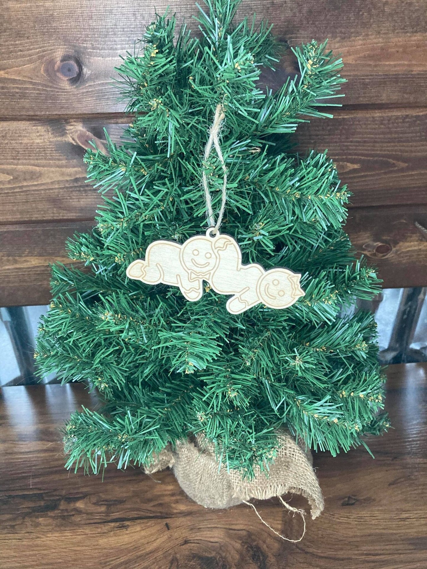 Ginger Bread Couple Eating Out Christmas Ornament | Personalized Gift | Ships Fast