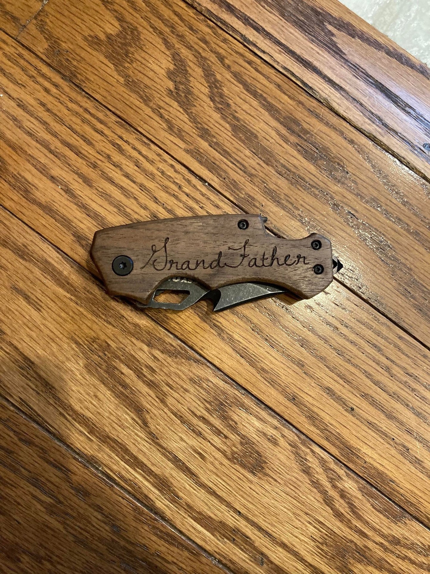 Personalized Wood Engraved Knife l Wedding gift l Fathers Day l Nine different font choices