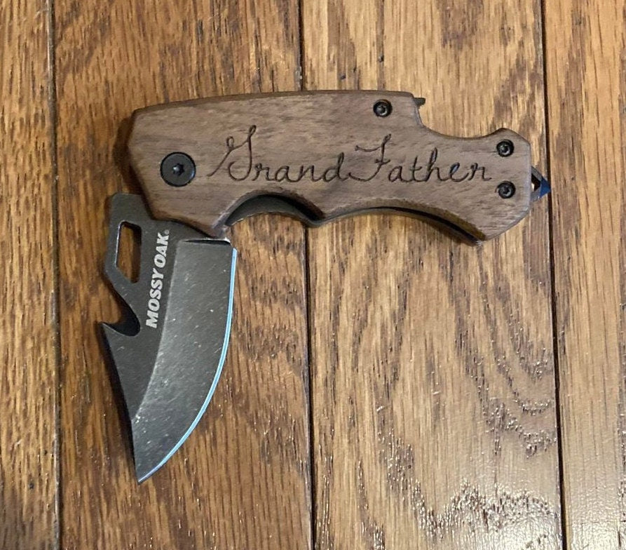 Personalized Wood Engraved Knife l Wedding gift l Fathers Day l Nine different font choices