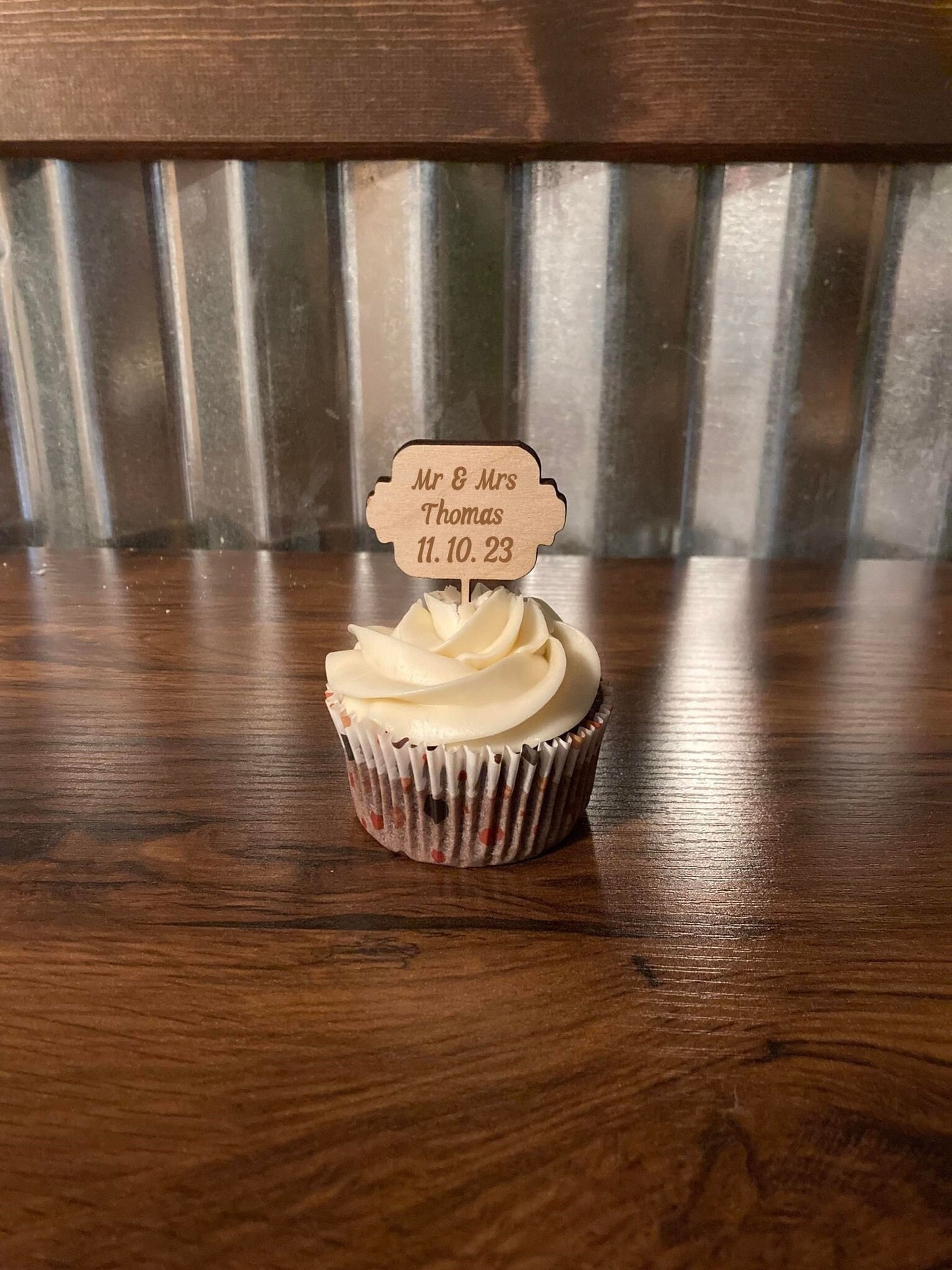Custom Wedding Cupcake Topper | Custom Cupcake topper Ships Fast
