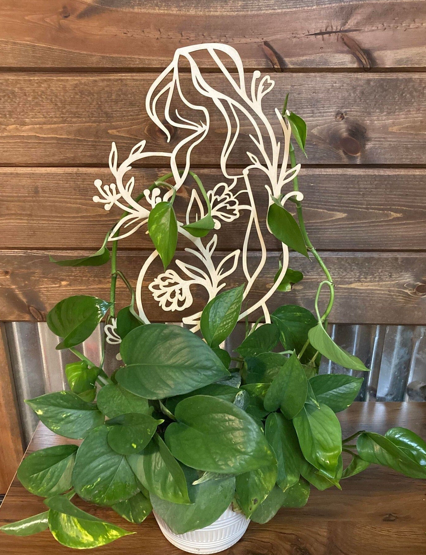 Mother Nature Trellis | Pregnant Woman Plant Trellis | Houseplant Trellis | Indoor Garden Trellis | Insured Shipping