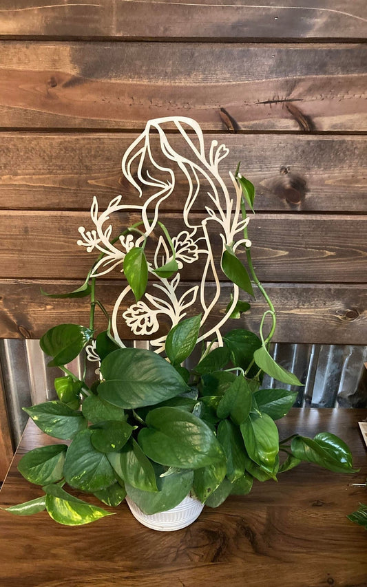 Mother Nature Trellis | Pregnant Woman Plant Trellis | Houseplant Trellis | Indoor Garden Trellis | Insured Shipping