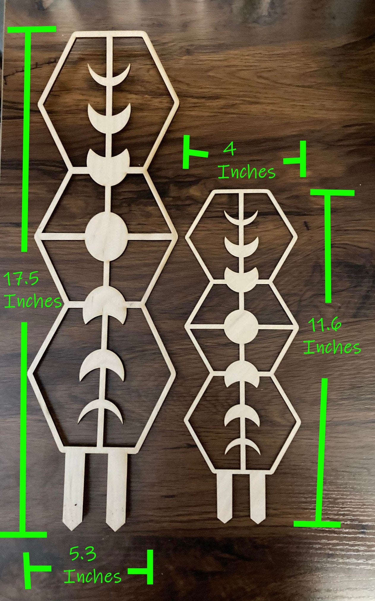 Moon Phase Trellis | Plant Trellis | Stain Finish | Clearcoat Honeycomb | Houseplant Trellis | Indoor Garden Trellis | Insured Shipping