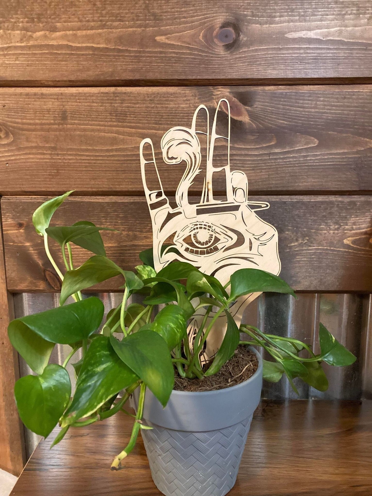 Smoking Hand Eye | Plant Trellis | Houseplant Trellis | Indoor Garden Trellis | Insured Shipping