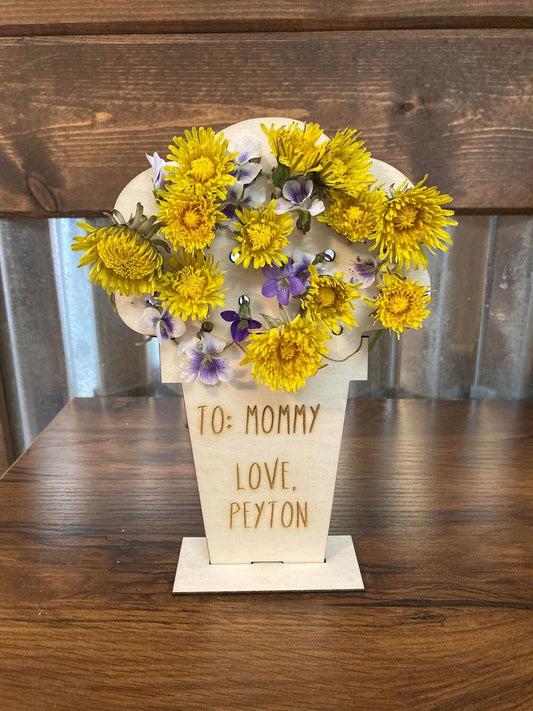 Mothers Day Kids Flower Display | Mothers day Gift | Gift from kids | personalized gift | | Insured Shipping