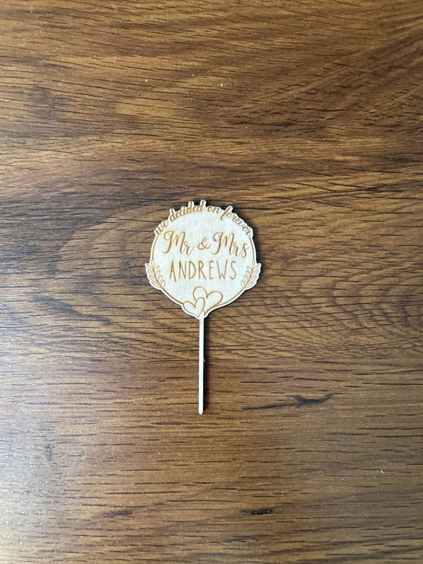 We decided on forever Custom Wedding Cupcake Topper | Wedding cake topper | You pick the font! | Ships Fast