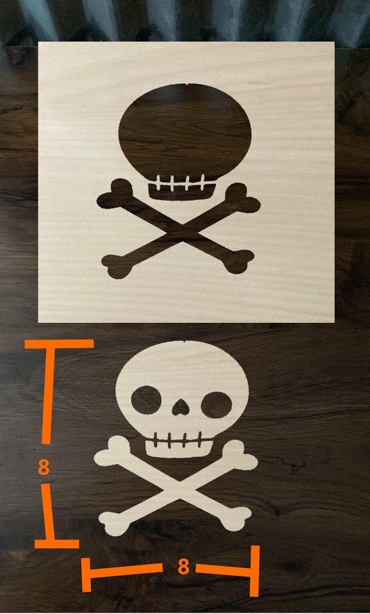 Bleach Stencil Halloween Skull And Cross Bones Stencil