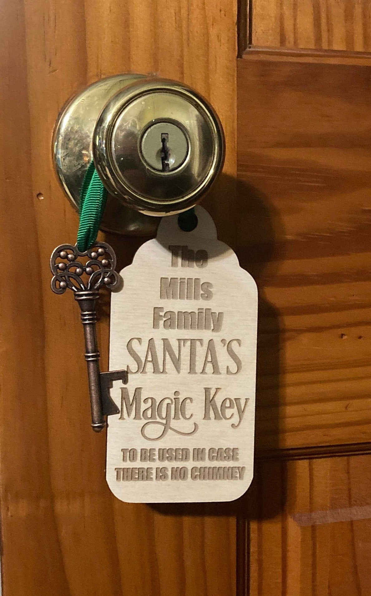 Custom Name Santa's Magic Key | No Chimney? No Problem! Elf on A Shelf Prop | Christmas Ornament | Personalized Gift | Ships Fast