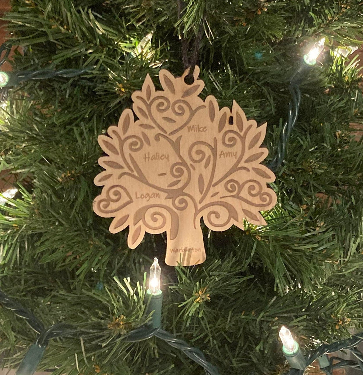 Family Tree Custom Christmas Ornament | Personalized Gift | Ships Fast | Christmas Gift