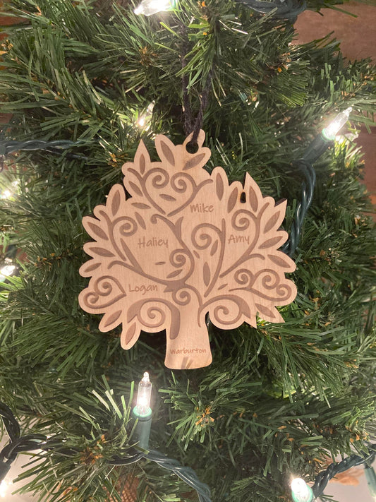 Family Tree Custom Christmas Ornament | Personalized Gift | Ships Fast | Christmas Gift
