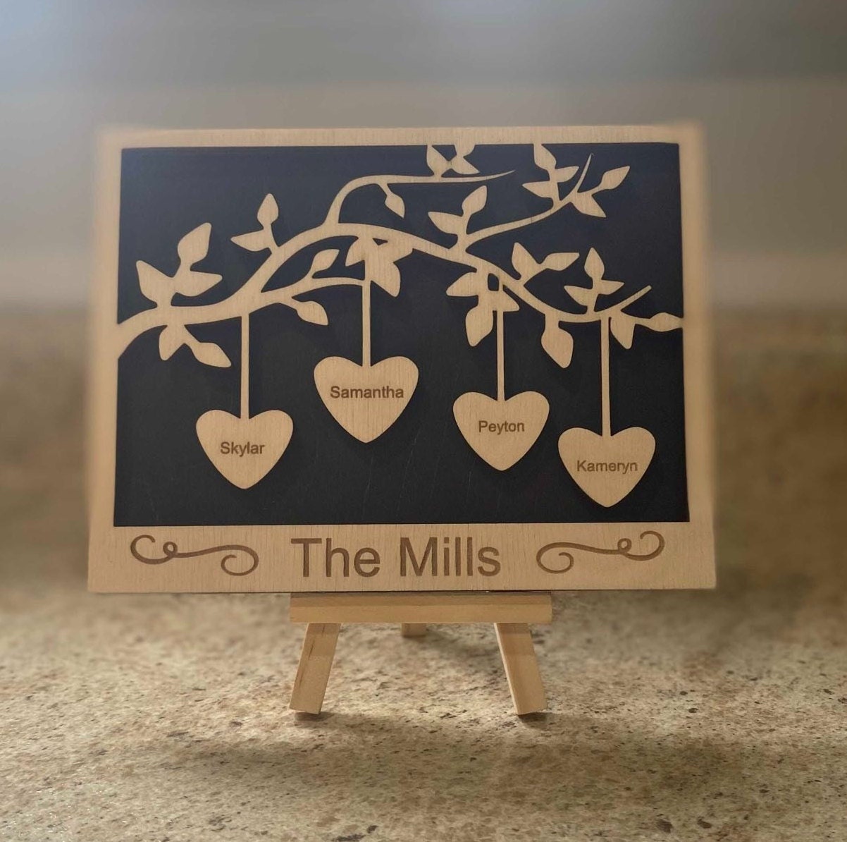 Wood Family Tree Sign l Family Gift l Custom Made To Order Family Tree l Wall Decoration l Personalized Family Tree Gift