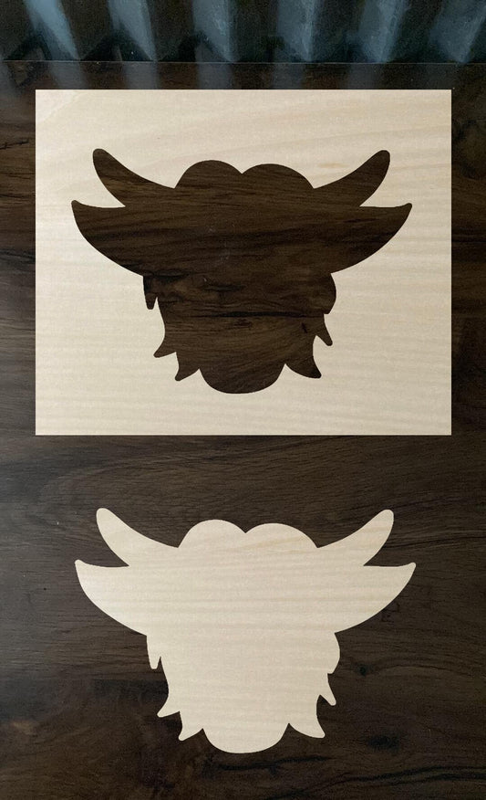 Bleach Stencil Long Horn Outline Stencil