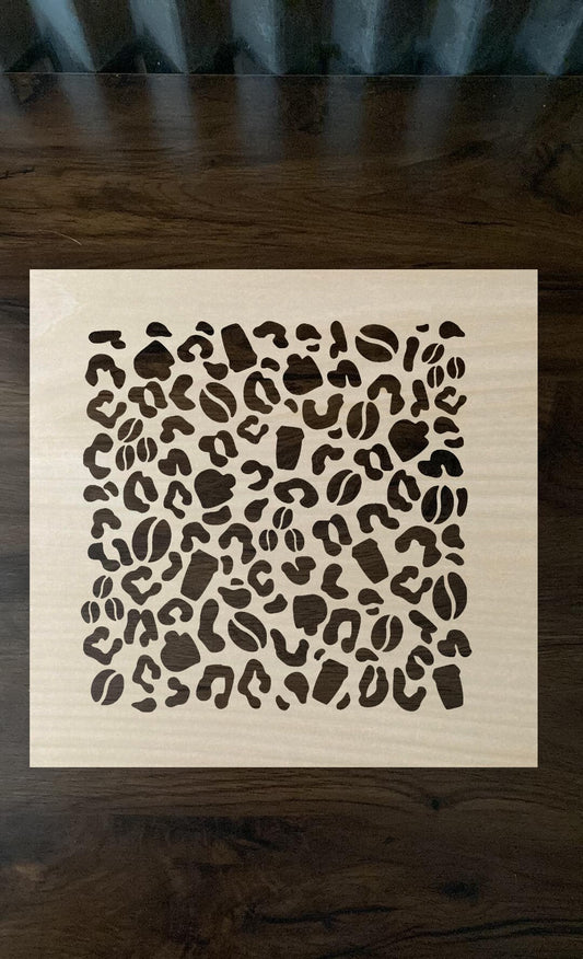 Coffee Lover Cheetah Print Stencil Bleach Shirt