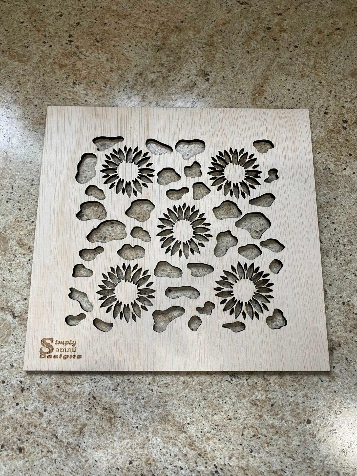 Sunflower Cow Print Stencil Template Bleach shirt stencil