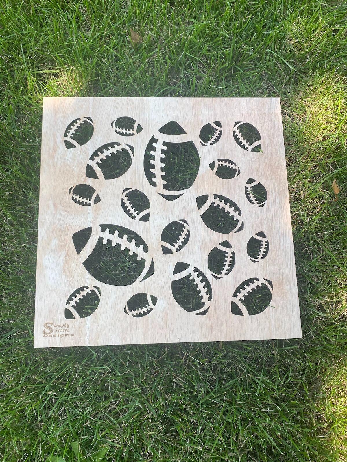 Footballs Print Stencil Template Bleach shirt stencil