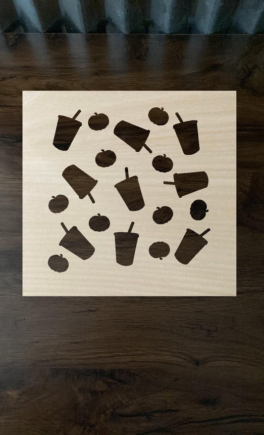 Bleach Stencil Pumpkin Latte Halloween Print Stencil