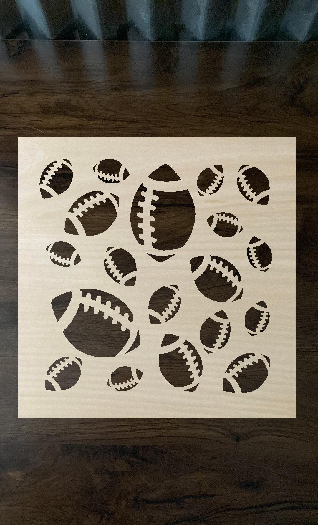 Footballs Print Stencil Template Bleach shirt stencil