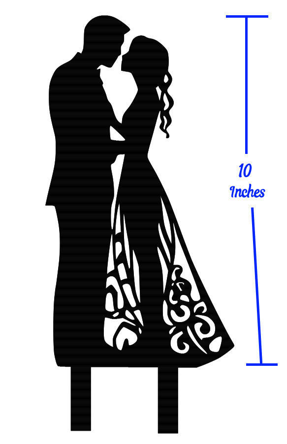 Wedding Cake Topper - Bride Groom Butterfly Dress - Made to Order - One of a Kind Topper - Rustic Weddings - You Pick the Color