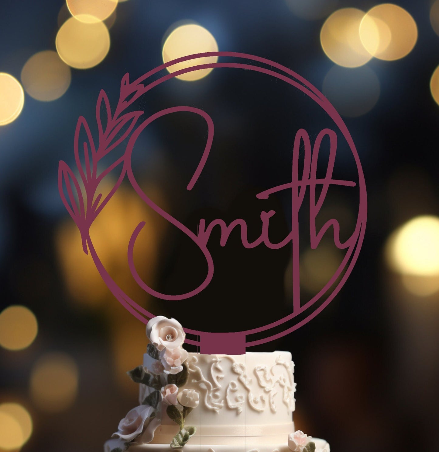 Circle Wedding cake topper | Personalized Custom Topper | You pick the color and size | Made to order| Rustic Wedding Topper | Fast Shipping