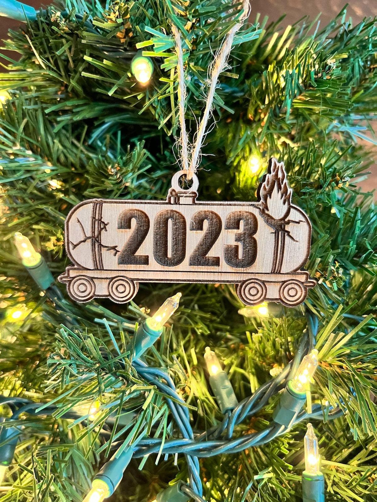 Christmas Train Crash Fire l One of a kind l Christmas gift