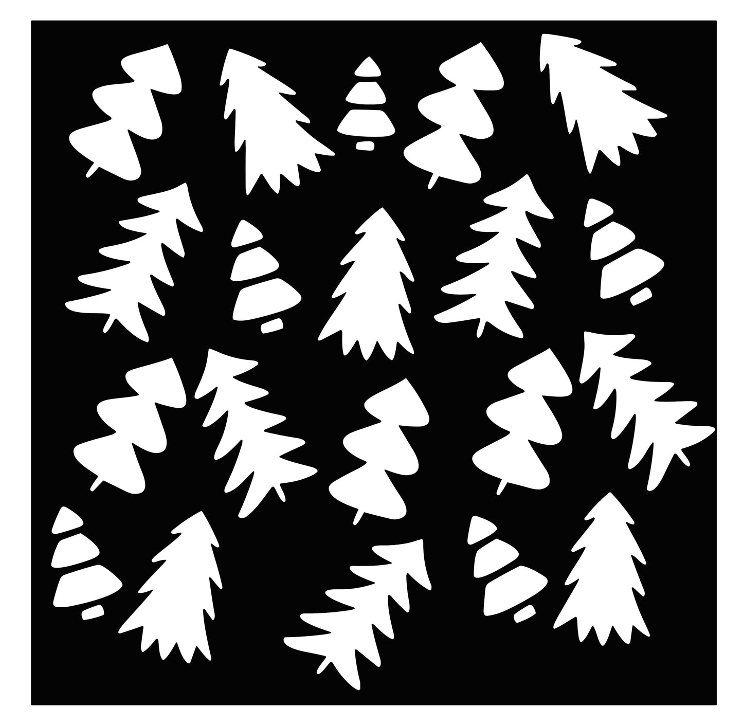 Bleach Stencil Multiple Christmas trees Stencil