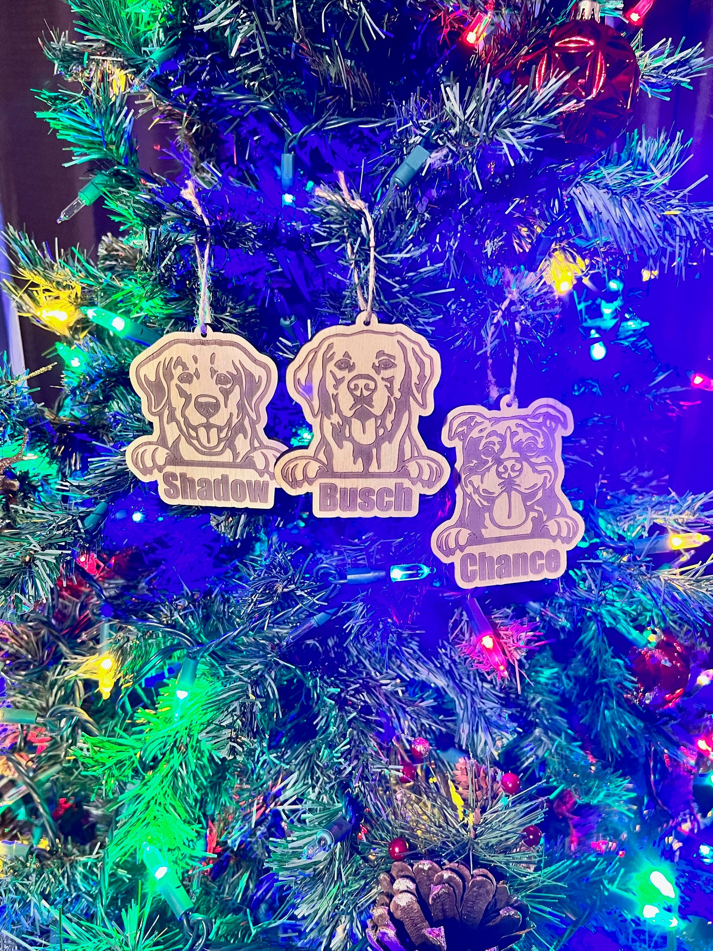 Personalized Dog Ornaments Made to order custom Gift Wood Ornament Dog Lover Gift Idea Pet Owner Keep sake