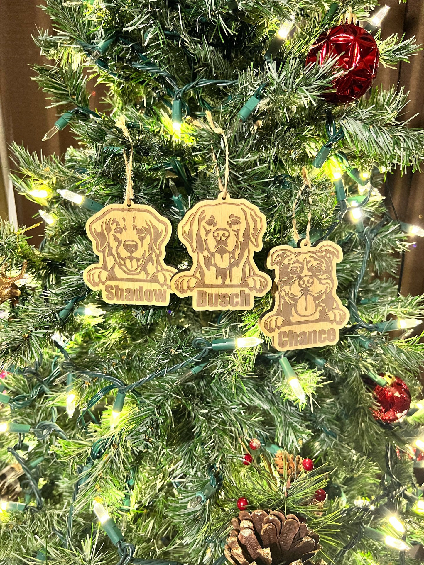 Personalized Dog Ornaments Made to order custom Gift Wood Ornament Dog Lover Gift Idea Pet Owner Keep sake