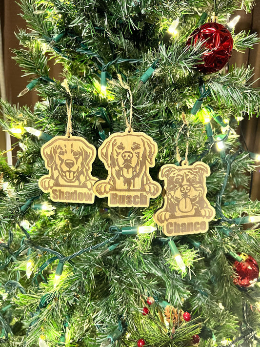 Personalized Dog Ornaments Made to order custom Gift Wood Ornament Dog Lover Gift Idea Pet Owner Keep sake