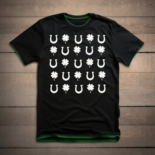 Bleach Stencil St Patrick's Day Four leaf clover and Horseshoes Stencil