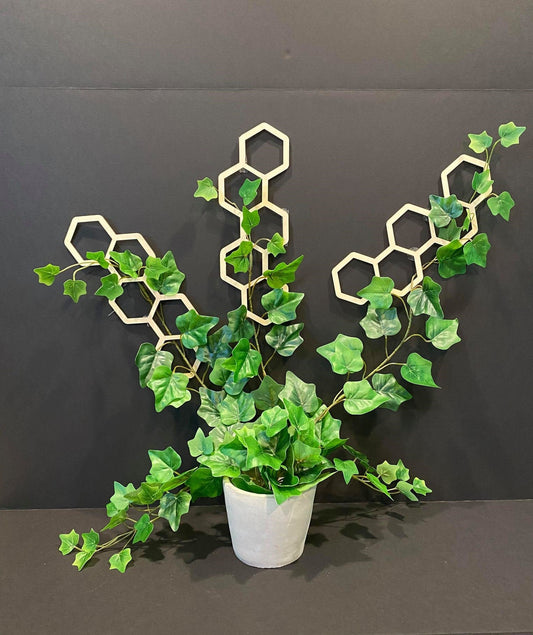 Wood Honeycomb Hanging Plant Trellis Set