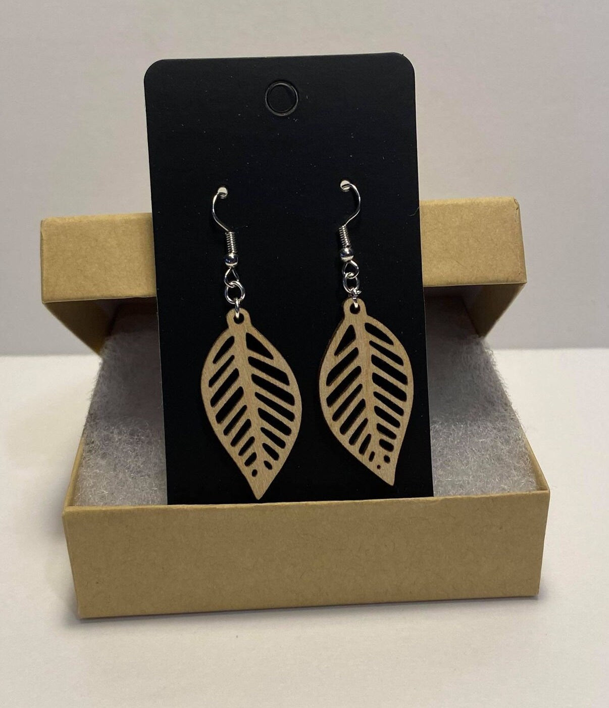 Wooden Leaf Dangle Earrings | Pick The Finish | Hypoallergenic | Bridesmaid Earrings | Leaf Earrings | Lightweight Nature Leaves from Wood