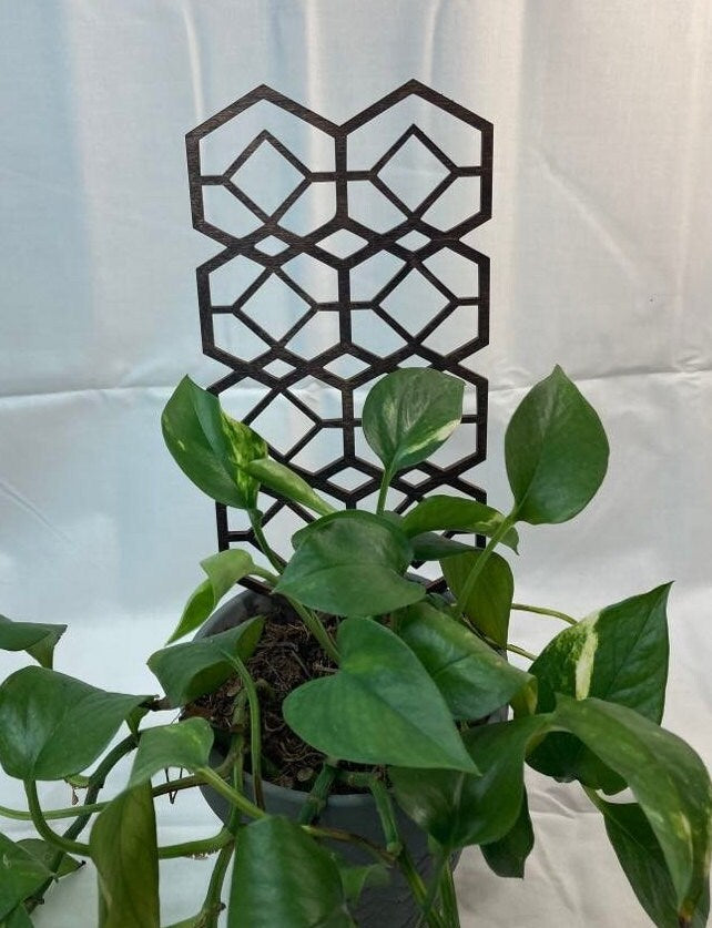 Geo Diamond Trellis | Pick your Size   | Plant Trellis | Stain Finish | Houseplant Trellis | Indoor Garden Trellis  | Insured Shipping