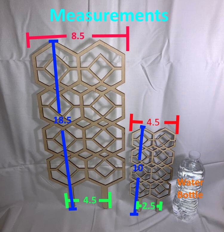 Geo Diamond Trellis | Pick your Size   | Plant Trellis | Stain Finish | Houseplant Trellis | Indoor Garden Trellis  | Insured Shipping