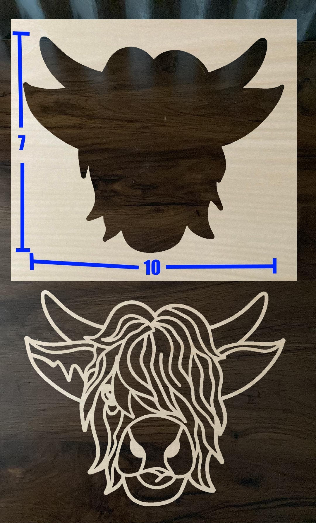 Bleach Stencil Long Horn Cow Stencil