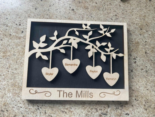 Wood Family Tree Sign l Family Gift l Custom Made To Order Family Tree l Wall Decoration l Personalized Family Tree Gift