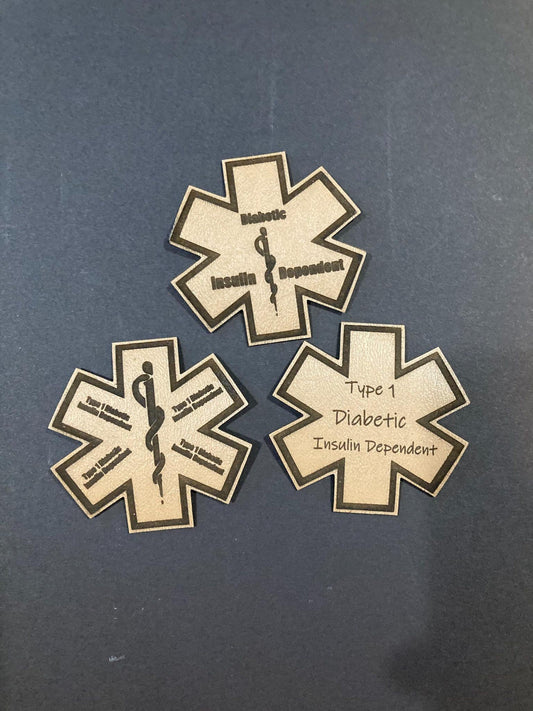 Diabetic Type 1 Medical Alert - Insulin Dependent - Patch Custom - Made to Order - Insulin Pen - Insulin Pump - Glucose Monitor Patch