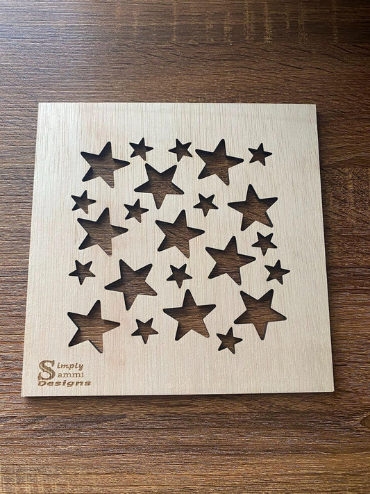 Star Stencil You pick the Size!  Made to order Wood Template - Comes with inch boarder To protect from over Spray - Bleaching Made Easy