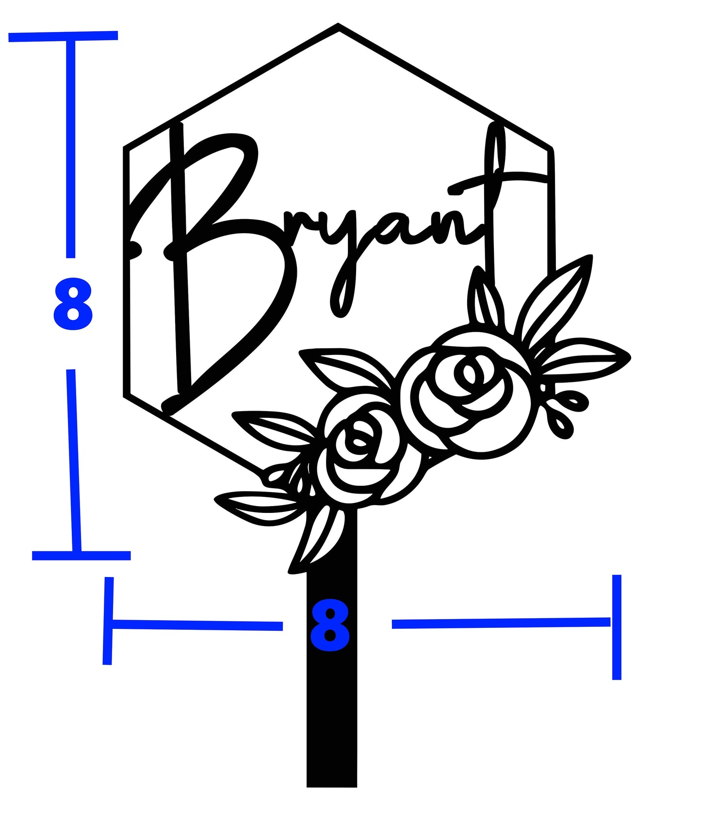 Hexagon Wedding cake topper | Personalized Custom Topper | You pick the color and size | Made to order| Rustic Wedding Topper| Fast Shipping