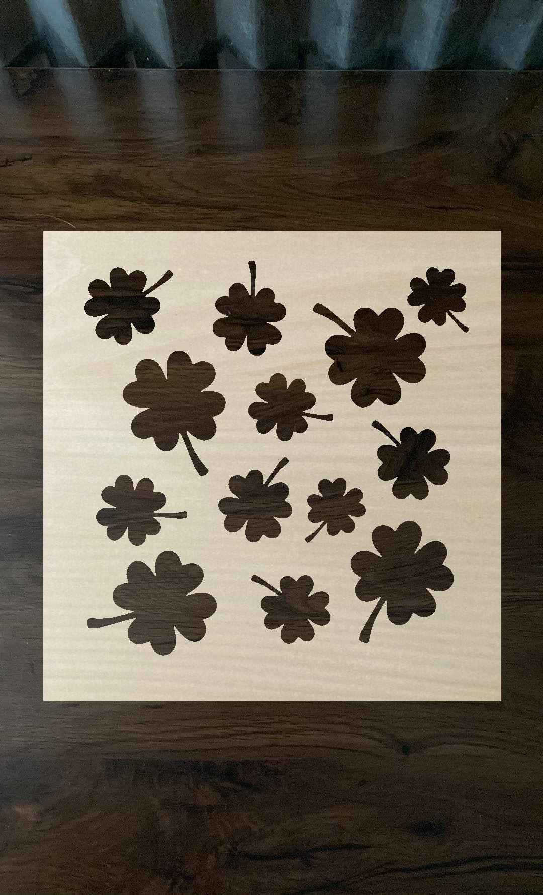 Bleach Stencil St Patrick's Day Four leaf clovers  Stencil